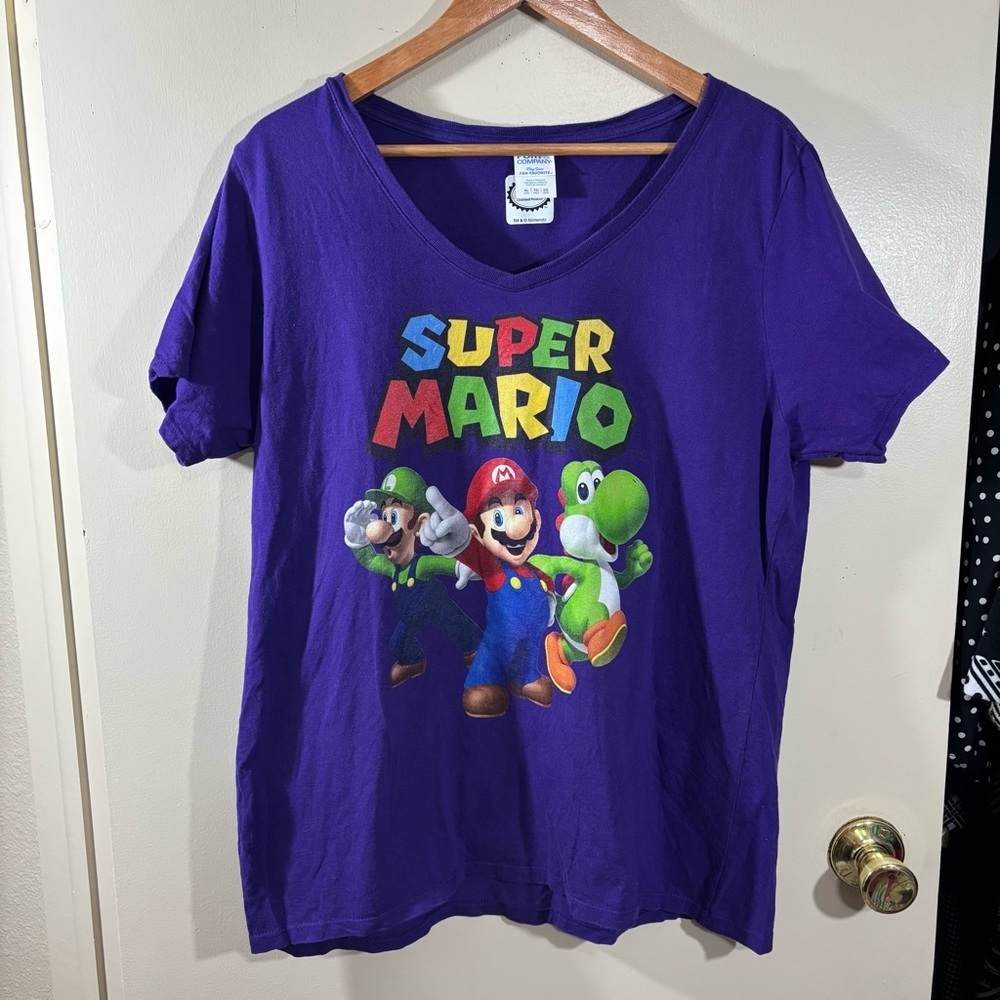 Port & Company Super Mario Purple T Shirt Size XL